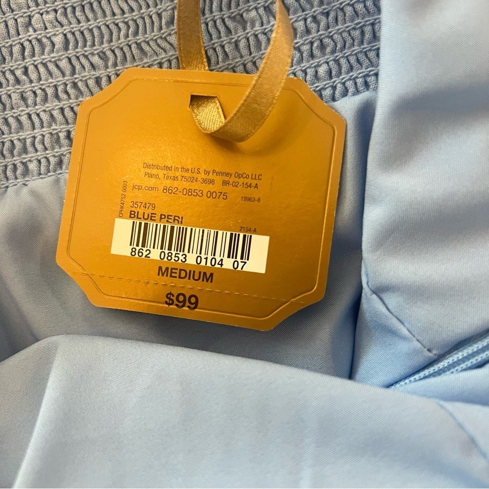 Sleeveless Light Blue Maxi Dress with V-Neck flawed - Picture 7 of 10